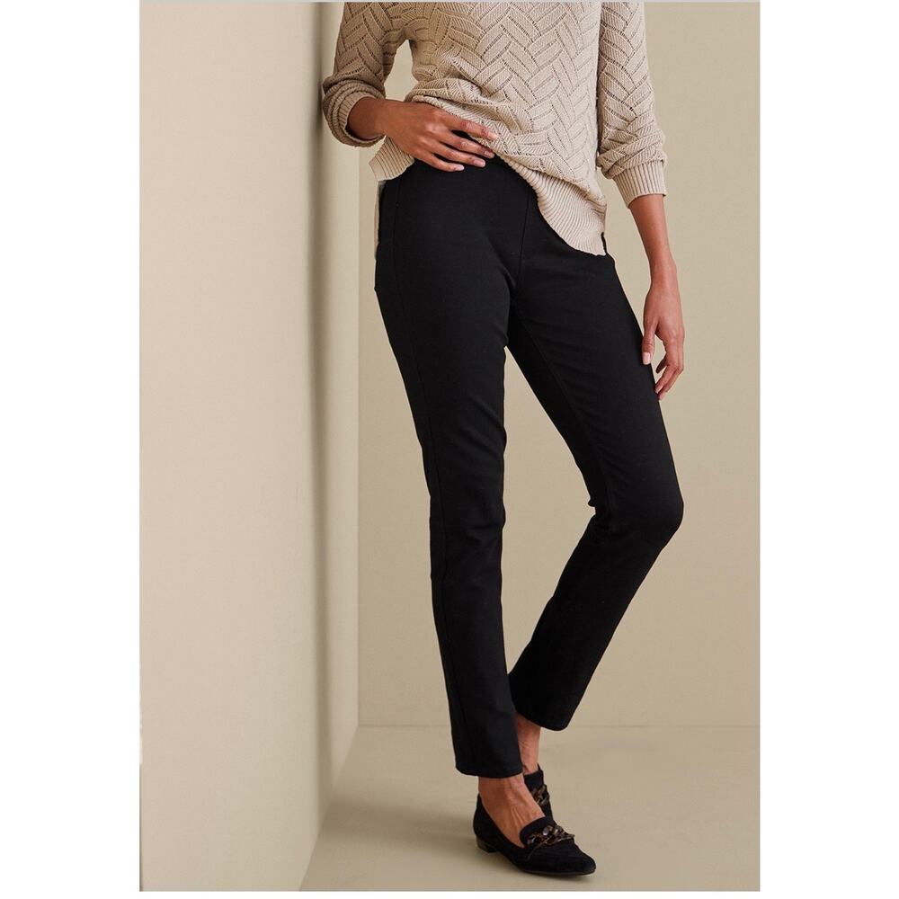 Soft Surroundings | Women's PM Pull-On Stretch Jeans Black
